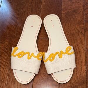 Ellen Degeneres “ love” slide sandal